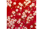 Papier japonais washi rouge fleurs