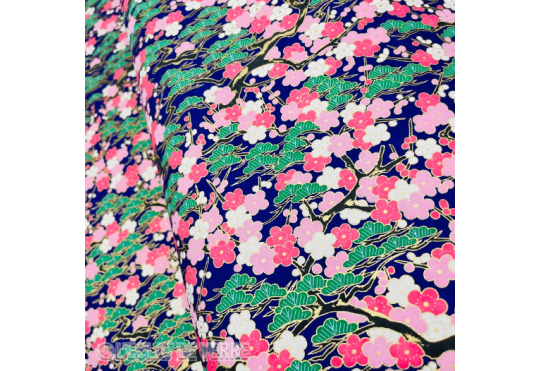 Papier japonais washi sakura roses & blanches