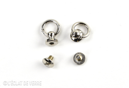 2 Boutons Cartouches à Vis Nickelés
